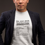 Camiseta Fatos Nutricionais do Corretor Imobiliário Funny<br><div class="desc">Camisa de motivação exclusiva e engraçada do corretor imobiliário mostrando os atributos de qualquer corretor imobiliário e agente imobiliário. Faz um presente excelente para todos os corretores imobiliários e corretores imobiliários e todos os que amam. Compre o seu hoje. Incrível ideia de presente imobiliário no aniversário ou natal.</div>