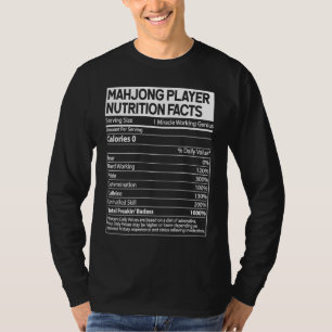 Camiseta Fatos Nutricionais do Jogador de Mahjong Jogo da