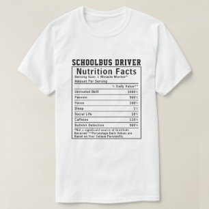 Camiseta Fatos Nutricionais do Motorista de Ônibus Escolar