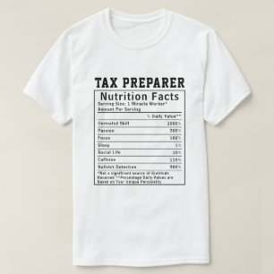 Camiseta Fatos Nutricionais do Preparador de Imposto Engraç
