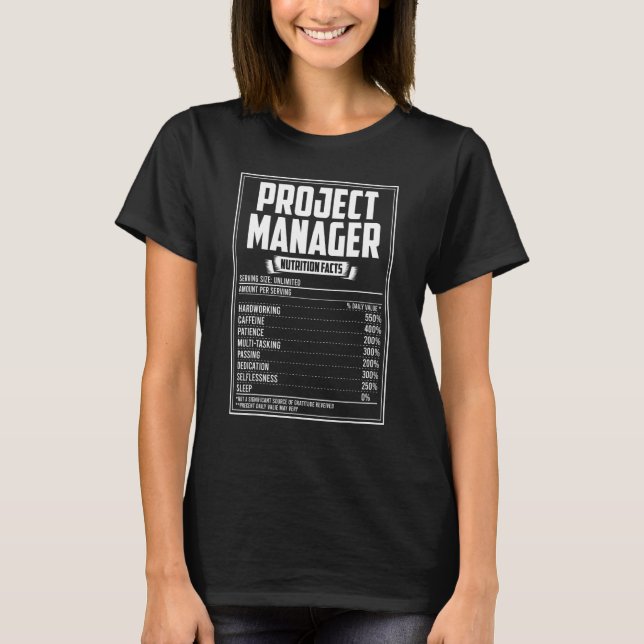 Camiseta Fatos Nutricionais do Project Manager (Frente)