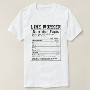 Camiseta Fatos Nutricionais do Trabalhador de Linha Engraça