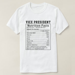 Camiseta Fatos Nutricionais do Vice-Presidente Engraçado Co