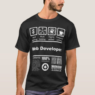 Camiseta Fatos Nutricionais Do Web Developer Para O Desenvo