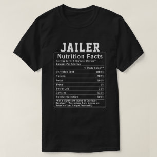 Camiseta Fatos Nutricionais Engraçados de Carcereiro Presen