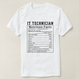 Camiseta Fatos Nutricionais Engraçados de Técnico de TI Tra