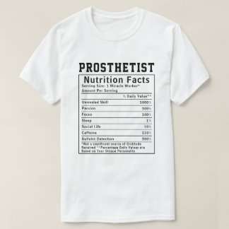 Camiseta Fatos Nutricionais Engraçados para Protéticos Pres