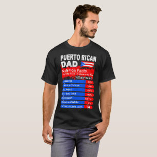 Camiseta Fatos porto-riquenhos da nutrição do pai que