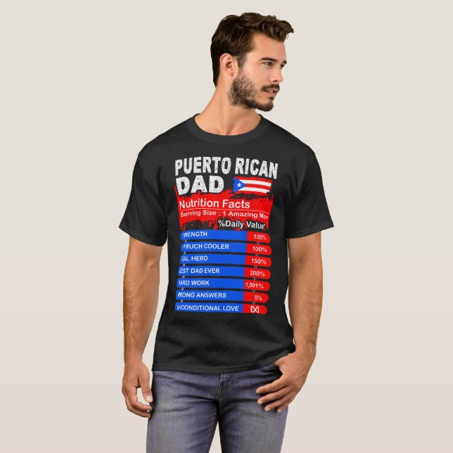 Camiseta Fatos porto-riquenhos da nutrição do pai que (Frente Completa)