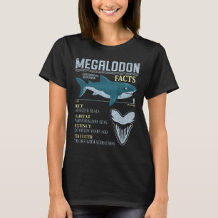 Camiseta Fatos sobre Megalodon Dente Fóssil de Tubarão Pré-
