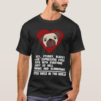 Camiseta Fatos sobre Pug Amante de Cães