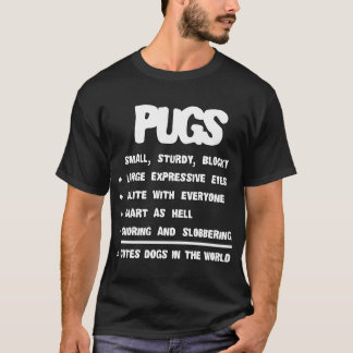 Camiseta Fatos sobre Pug Amante de Cães