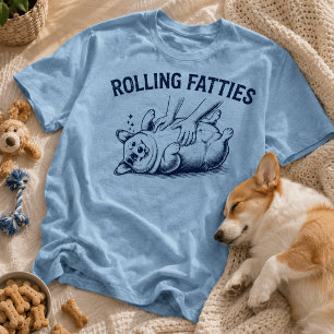 Camiseta Fatties Engraçados Corgi Cachorro Barriga Atrito
