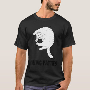 Camiseta Fatties Rolando Gato  Gato  Roupas Pai do Gato Mãe