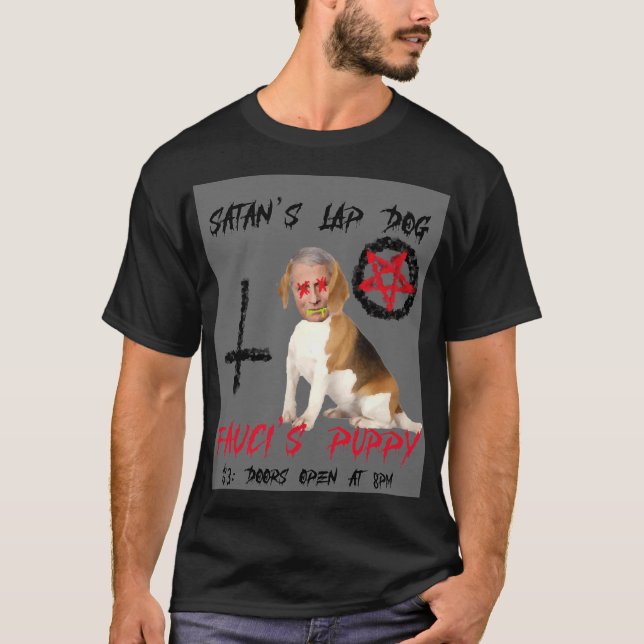 Camiseta Fauci S Puppy Satã S Sap Dog Concerch (Frente)