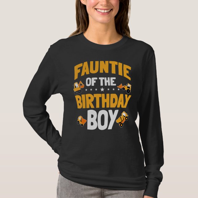 Camiseta Fauntie Of Birthday Boy Construction Worker Bd (Frente)