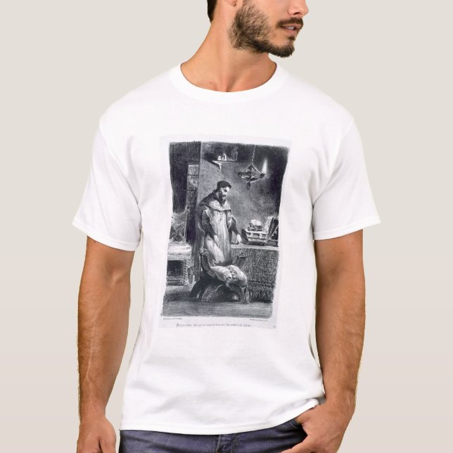 Camiseta Faust em seu estudo, do Faust de Goethe, 1828, (IL (Frente)