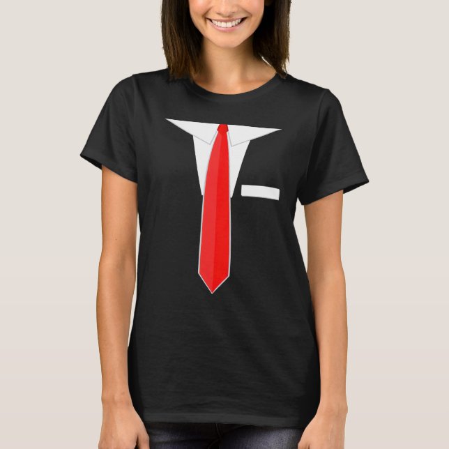 Camiseta Faux Falso Tuxedo Suit Dress Tie (Frente)
