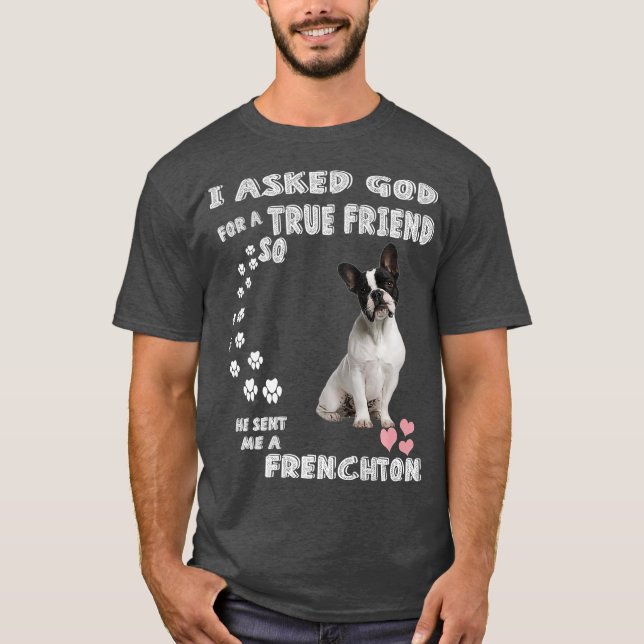 Camiseta Faux Frenchbo Cachorro Mãe Pai Froston Cute (Frente)