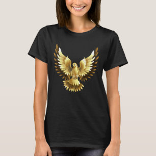 Camiseta Faux Gold Foil Peace Dove em Preto