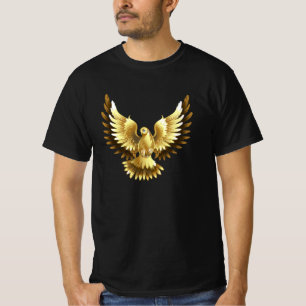 Camiseta Faux Gold Foil Peace Dove em Preto