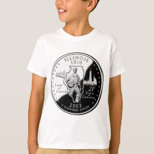 Camiseta Faux Illinois State Quarter