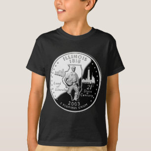 Camiseta Faux Illinois State Quarter