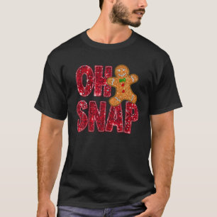 Camiseta Faux Sequins Oh Snap Christmas Gingercake Family