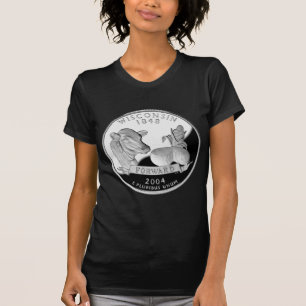 Camiseta Faux Wisconsin Quarter Cow Cheese Corn Fazenda