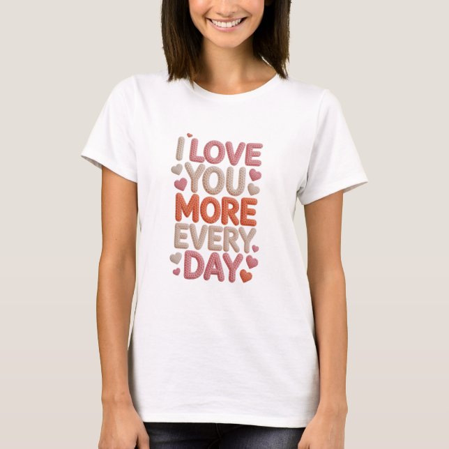 Camiseta Faux Yarn Valentine Love More (Frente)