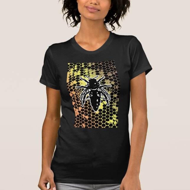 Camiseta Favo de mel da abelha geométrico (Frente)