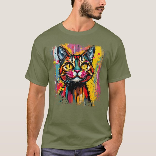 Camiseta favorita de gatos super confortável (Frente)