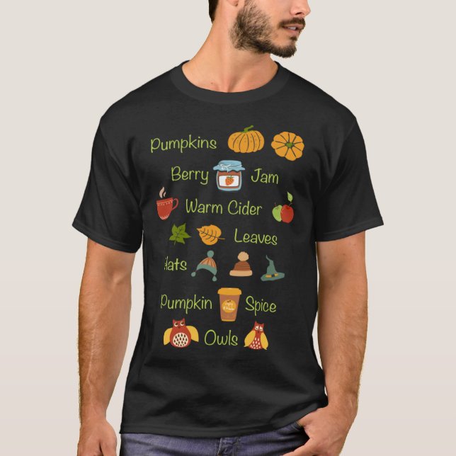 Camiseta Favorite Fall Things Autumn Season (Frente)