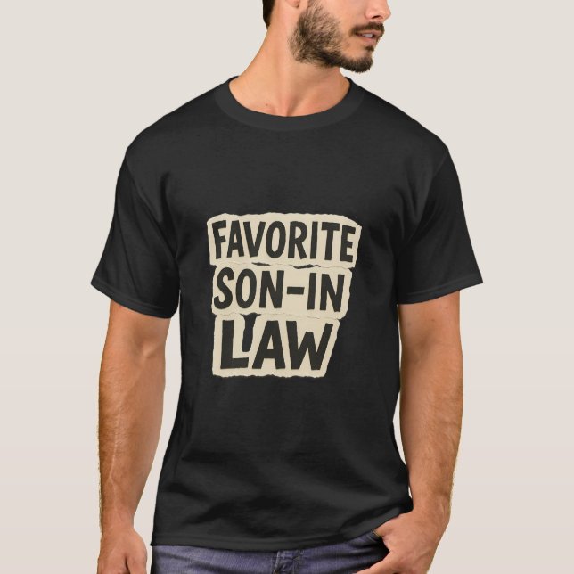 Camiseta Favorite Son In Law Funny Ransom Note Paper Cutout (Frente)