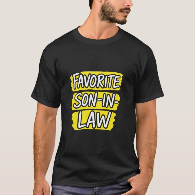 Camiseta Favorite Son In Law Retro Yellow Brush Strokes (Frente)