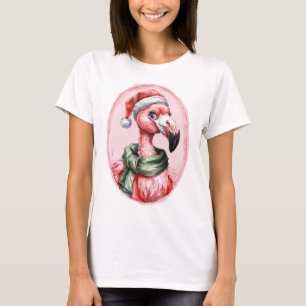Camiseta Favoritos Engraçados de Natal Animal - Flamingo 1