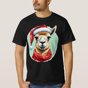 Camiseta Favoritos Engraçados de Natal Animal - Llama 1
