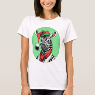Camiseta Favoritos Engraçados de Natal Animal - Zebra 1