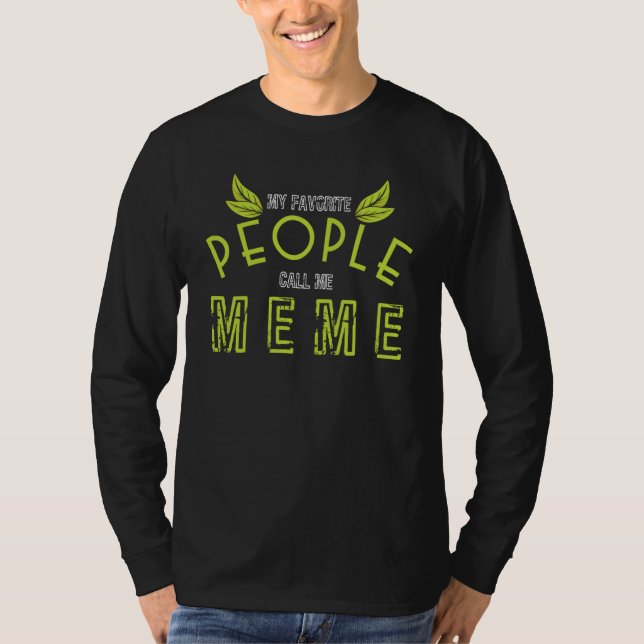Camiseta Favourite people call me meme green leaf distresse (Frente)