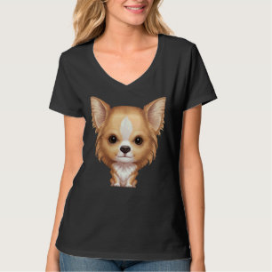 Camiseta Fawn & White Long Casaco Chihuahua
