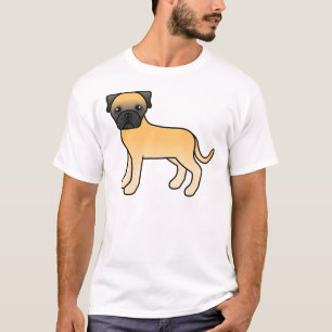 Camiseta Fawn Bullmastiff - Cão de Cartoons Bonitos