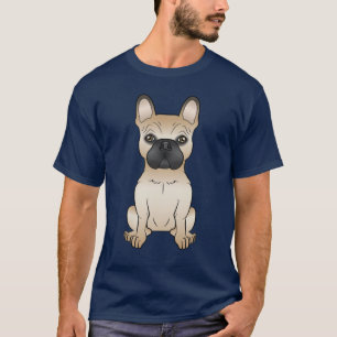 Camiseta Fawn Com Máscara Negra Cachorro Francês / Cachor