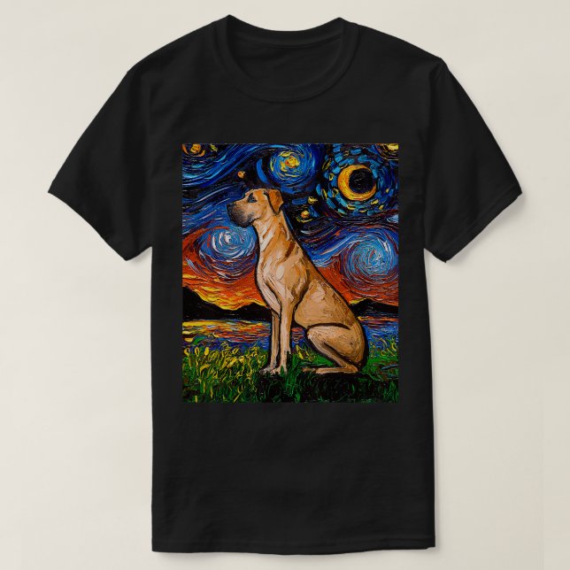 Camiseta Fawn Great Dane Starry Night (Frente do Design)