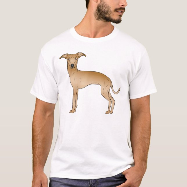 Camiseta Fawn italiano Greyhound Cão Design (Frente)