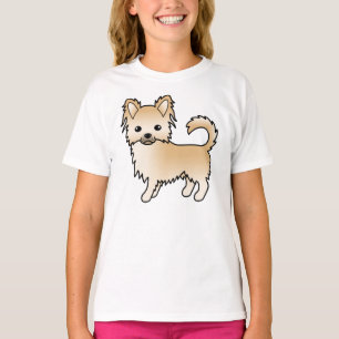 Camiseta Fawn Long Casaco Chihuahua Cute Cartoon Dog