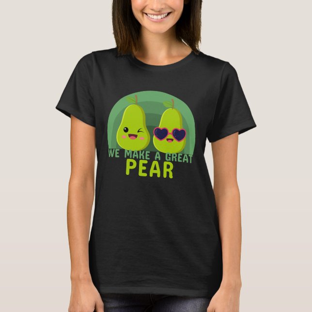 Camiseta Fazemos um Excelente Pear Engraçado Kawaii (Frente)