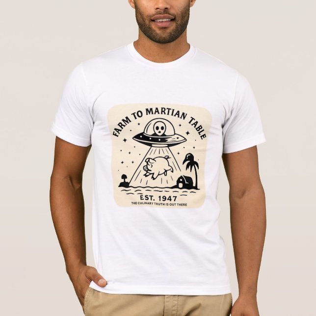 Camiseta Fazenda à Mesa marciana do Culinário de Aliens de  (Frente)