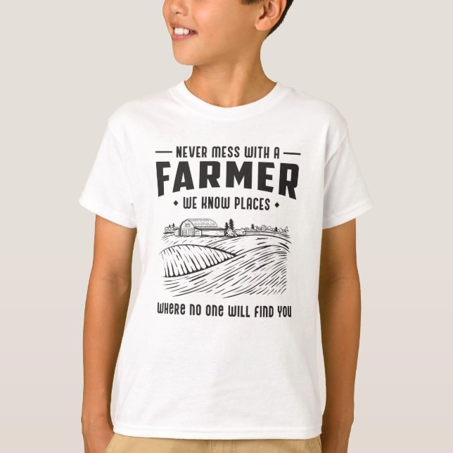 Camiseta Fazenda Agricultura Funny Trator Dotada Ideia (Frente)