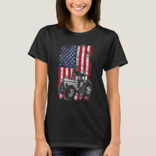 Camiseta Fazenda Agricultura Patriota Fazendeiro EUA Trator
