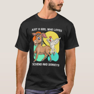 Camiseta Fazenda Animal Apenas Uma Menina Que Ama Galinha E